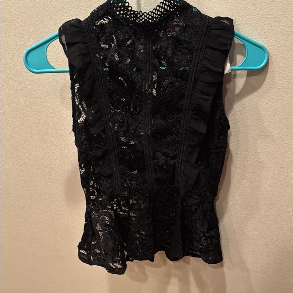 New! Elegant Black Lace Sleeveless Top